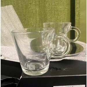 Nespresso Set Glass Collection Espresso Cups & Saucers